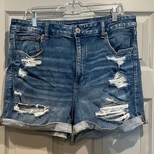 AE Next Level Curvy High Waisted Denim Shorts